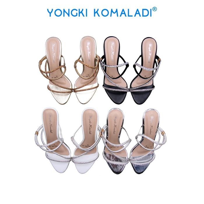 P0B2  [ Original ] Yongki Komaladi Heels Ol-Ysl7061-23 Ladies Hitam Putih Sandal Wanita