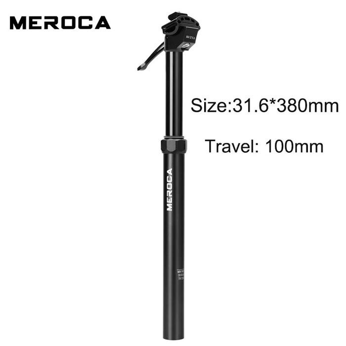 MEROCA DROPPER SEATPOST HIDROLIK SEPEDA MODEL TUAS MANUAL TRAVEL 100MM