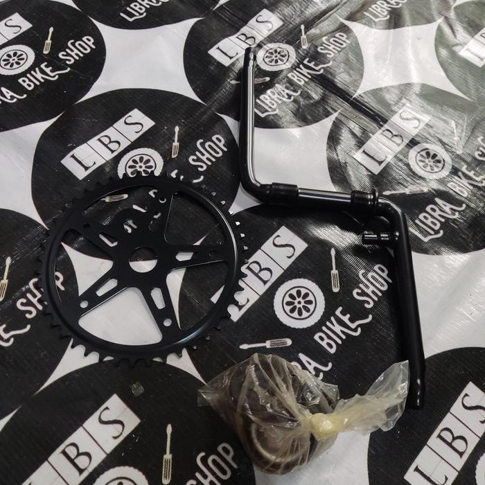 CRANK SET GIR LANGSUNG 20 ATLANTIS 44T 1 SET HITAM