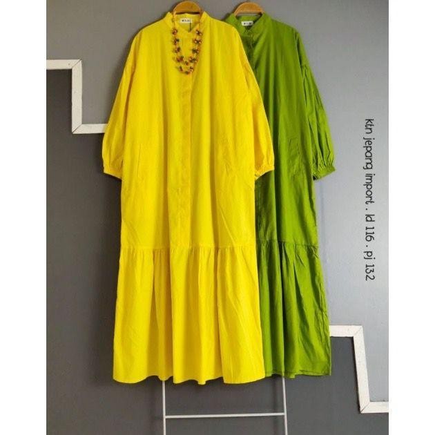 LONG TUNIK RUFFLE / TUNIK TANGAN KARET KATUN POPLIN