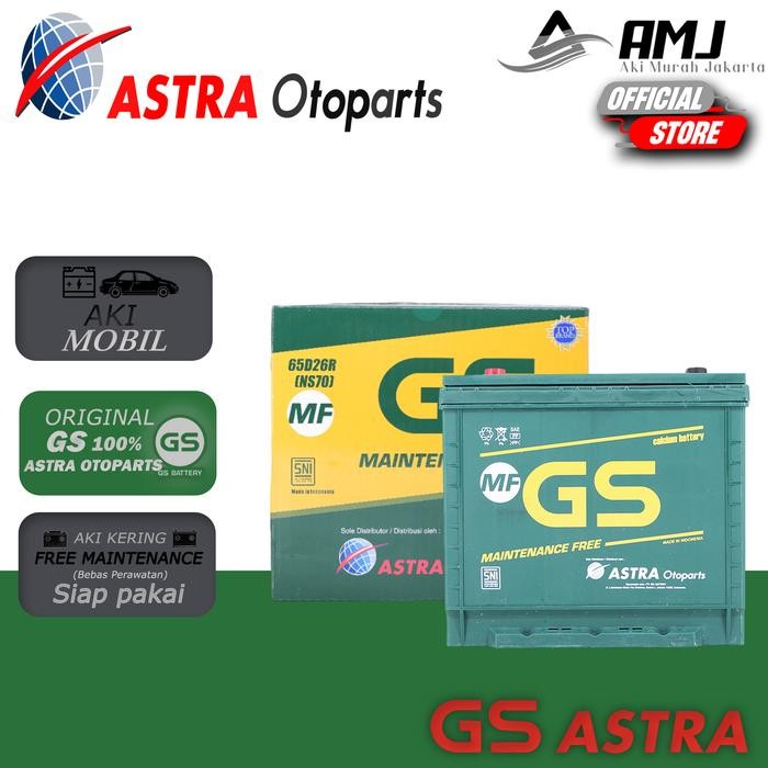 GS MF Astra Aki Mobil Toyota Kijang Diesel NS70 - 65Ah Aki Kering