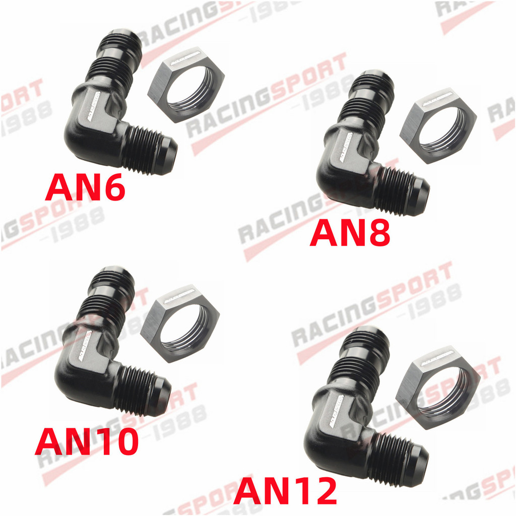 90 Degrees AN4 AN6 AN8 AN10 AN12 Bulkhead Flare Fitting Union Adapter 6AN 8AN 10AN Fitting For Tab