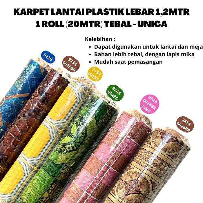 Terlaris Karpet Vinyl Kapet Plastik Meteran 1,2 M Tebal Unica 1 rol (20 meter)