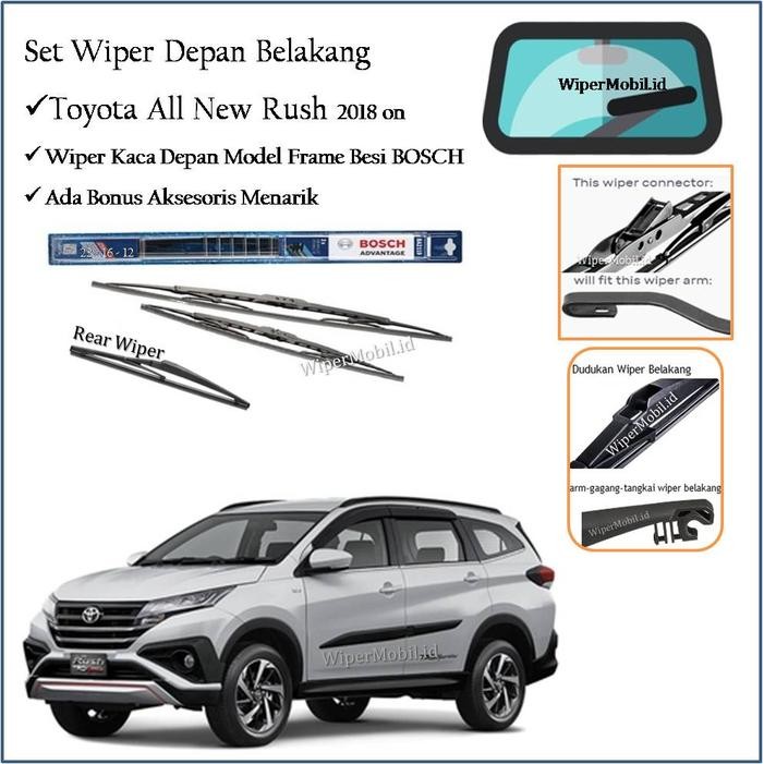 Set Wiper Mobil Toyota All New Rush 2018 2019 2020 2021 2022 Bosch