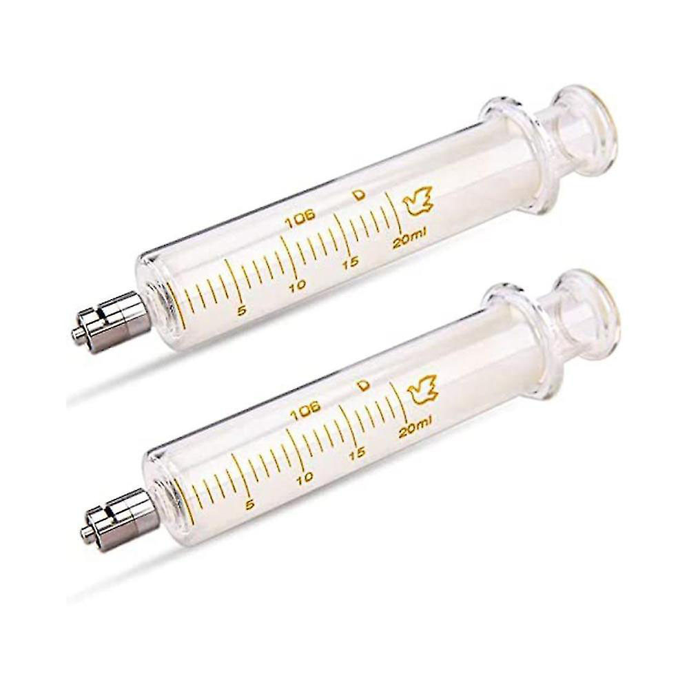2 pieces/lot 20mL Syringe Glass Luer Lock Ozone Therapy Syringe