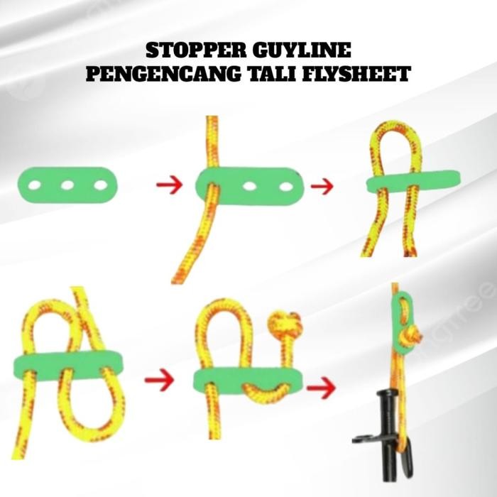 Stopper buckle tali tenda flysheet - guyline stopper tali tenda camping - stopper menyala
