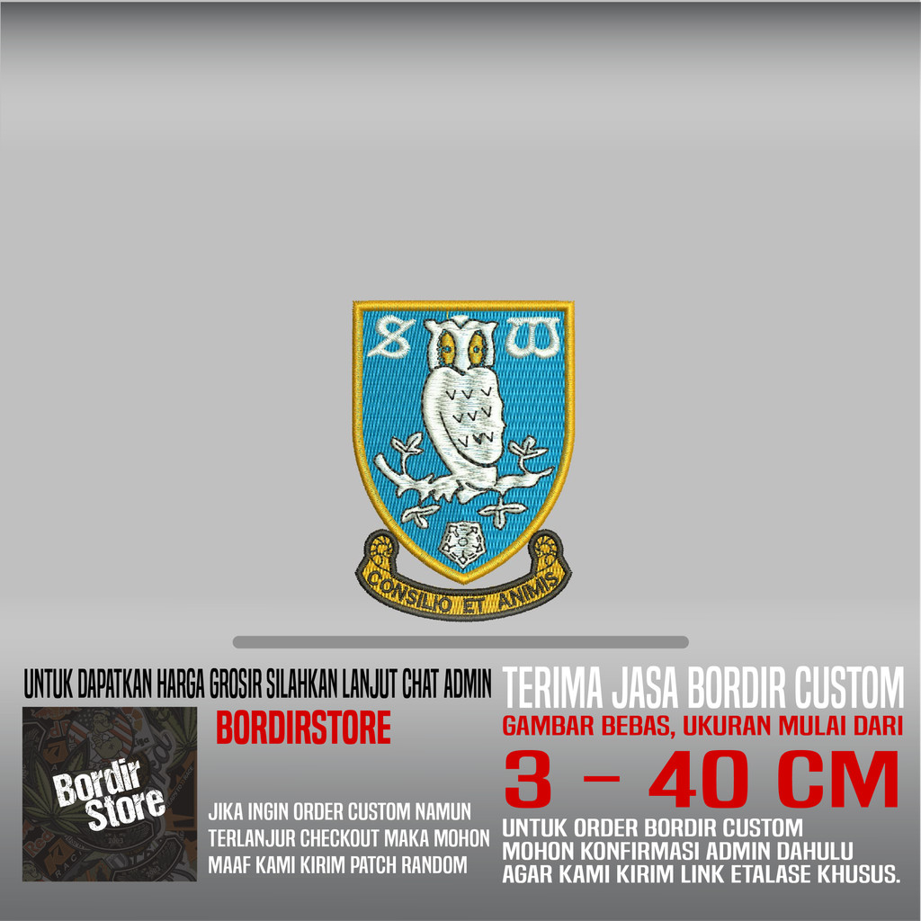 SHEFFIELD WEDNESDAY FC CONSILIO ET ANIMIS BS-530 PATCH BORDIR LOGO/EMBLEM
