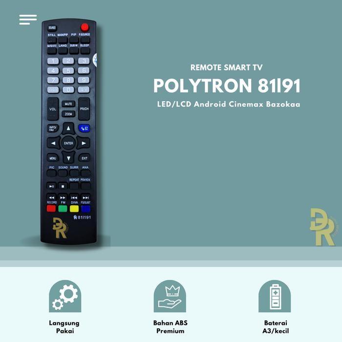 New Remote Multi Tv Polytron 819.1 Cinemax Bazooka LED/LCD