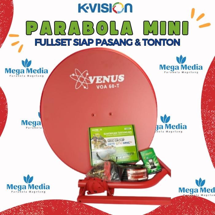 3j4e- Paket Parabola Mini K-Vision Dish 60Cm Komplit Siap Pasang