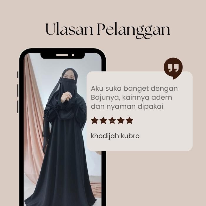 KirimCpT- Abaya Jetblack Gamis Hitam Temboro Abaya Najla
