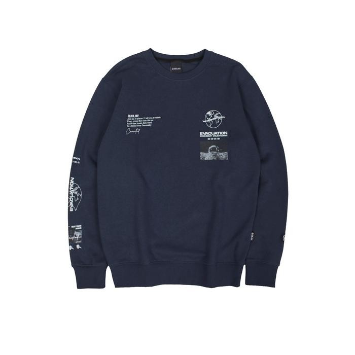 maz6- Dobujack Sweater Evacuation Navy Crewneck