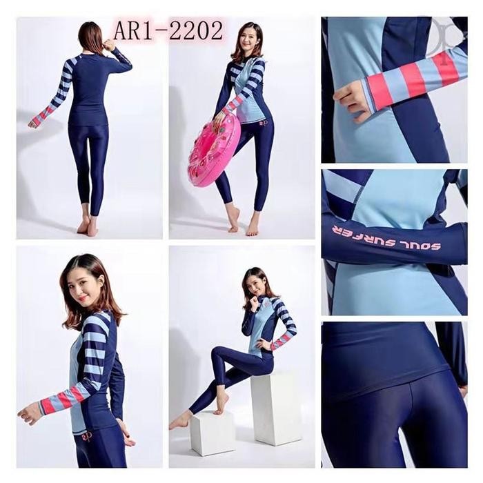 BERKUALITAS Ari2202 Baju renang cewek/baju renang lengan panjang/baju renang korea