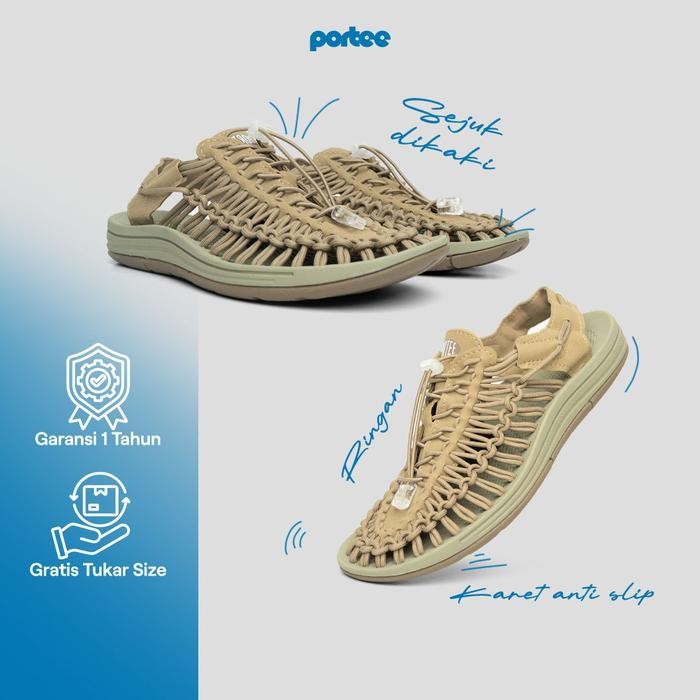 SALE Sandal Pria Portee Goods Loom Sandal Mocca