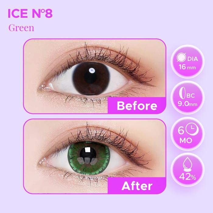 lxek- Spex Symbol Softlens Ice N.8 Color (Pink, Blue, Green) By Exoticon Softlens Baby Eyes