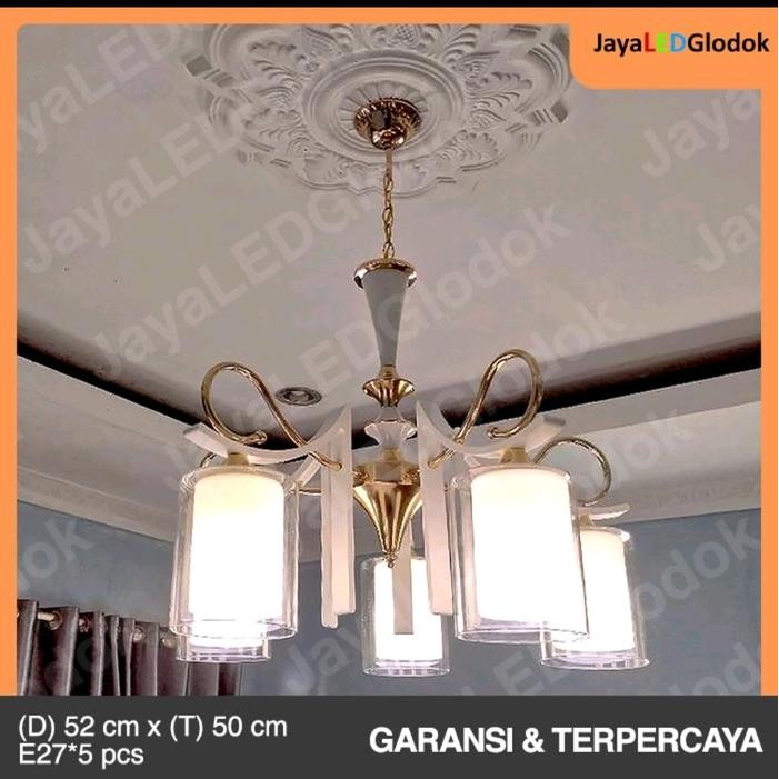 Unik Lampu Gantung Hias Ruang Tamu Minimalis 7619-5 Terlariss 