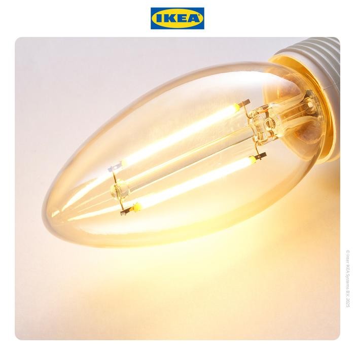 al42- Ikea Lunnom Bohlam Led E14 210 Lumen 1.7W / 2200K Lampu Putih