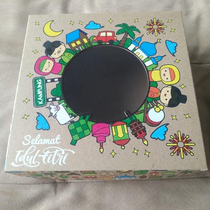 Box Kotak Idul Fitri Kraft Mika 22x22x10 cm