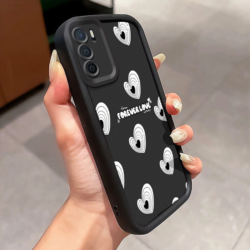 Casing Hp OPPO A16 OPPO A16s OPPO A54s Case Casing Graffiti Hitam Cinta pola HP Kasing Silikon Softc