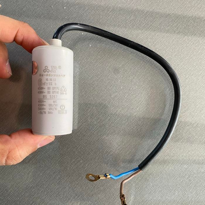 kapasitor JP 6 uf bulat kabel