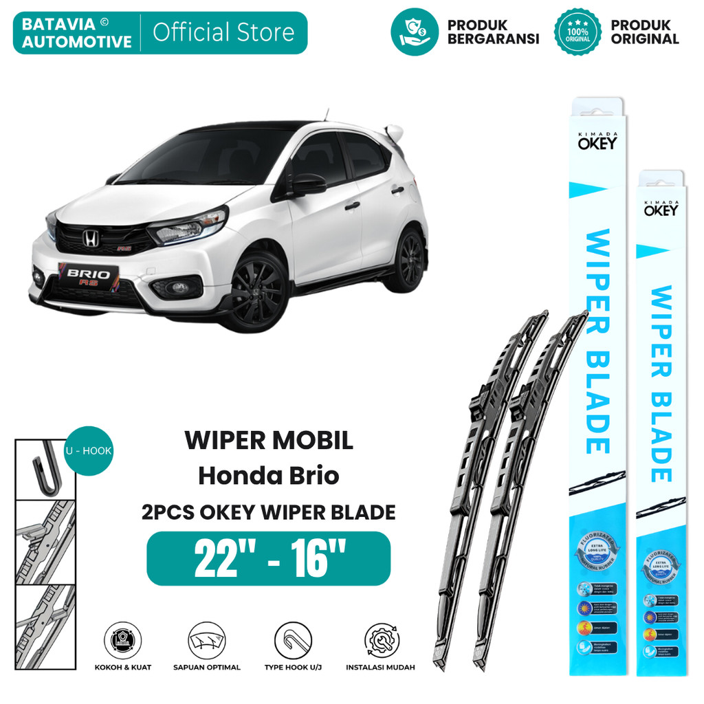 Wiper Honda Brio Konvensional Kaca Depan Mobil