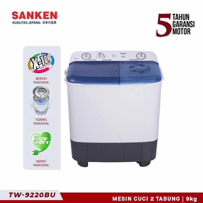 Sanken Mesin Cuci 2 Tabung TW9220BU Low Watt