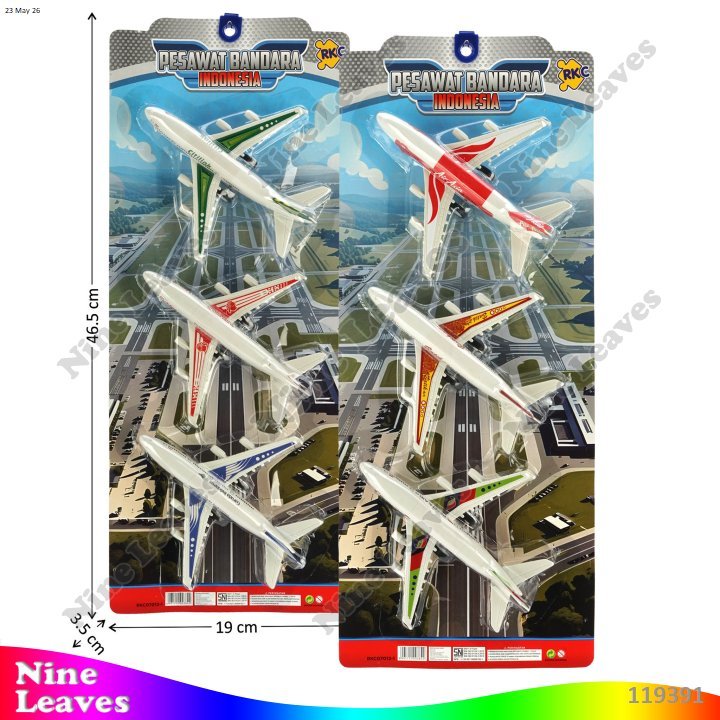 Mainan Anak Pesawat 3 Pcs Pullback Pesawat Bandara Indonesia