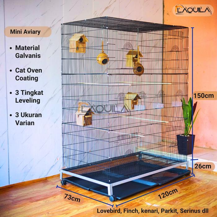 READY STOCK KANDANG GALVANIS LIPAT BURUNG KOLONI UMBARAN MINI AVIARY ALL SIZE 3 TINGKAT