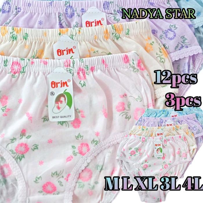 12Pcs Celana Dalam Wanita Anak Remaja Dewasa/Lusinan CD Wanita Anak Remaja Dewasa ORIN