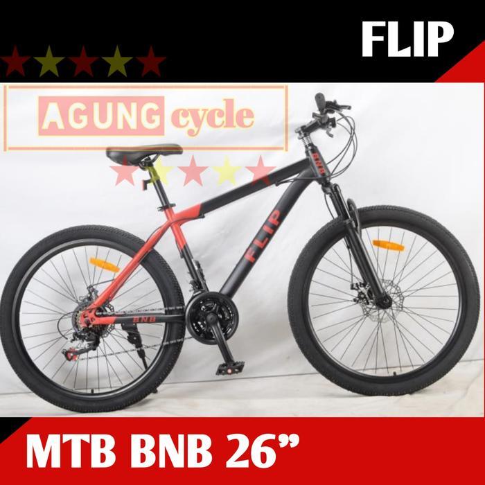 SEPEDA GUNUNG MTB BNB FLIP 21 SPEED 26 INCH DISC BRAKE STEEL GARANSI