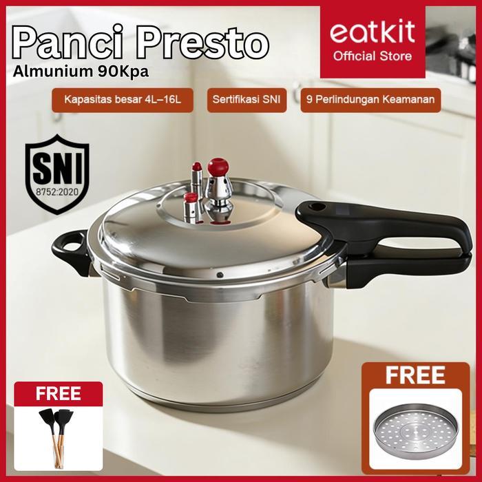 Promo Eatkit LiveEatkit Panci Presto Alumunium Serbaguna Anti Lengket Pressure Cooker Untuk Kompor