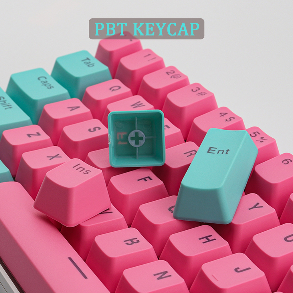 (Keycaps Only Sold)Cyan Pink RK 61/87/104 Keycaps PBT Material OEM Height Backlit Two-Color