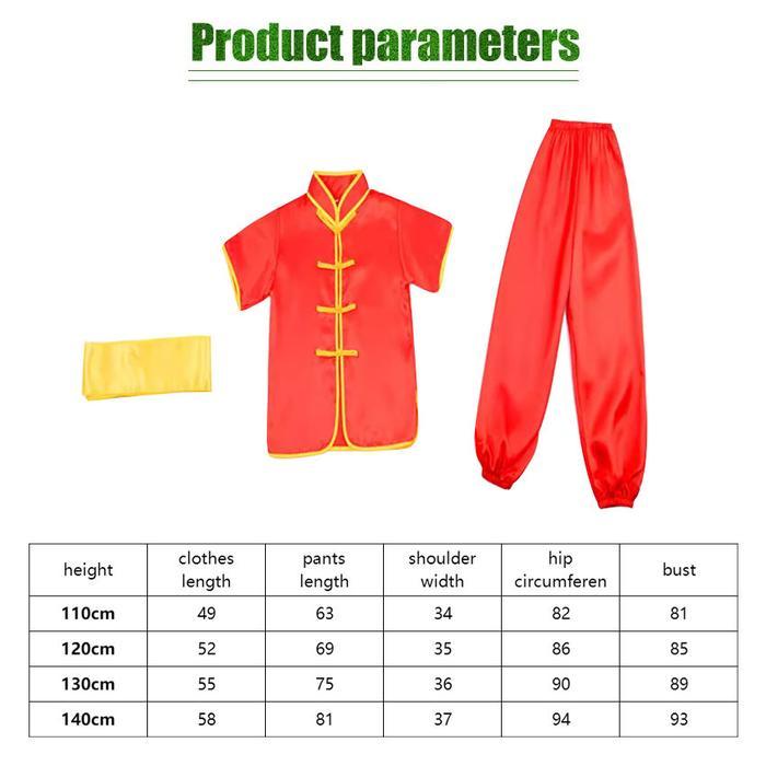 Kostum Kungfu Anak Imlek Lengan Pendek / Baju Taichi Kungfu Anak Lengan Pendek