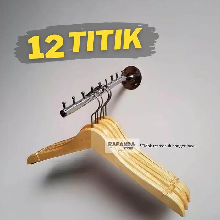NEW Hanger suling 12 titik hanger baju tembok 12titik paku gantungan baju toko gantungan hanger