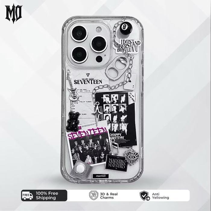 FREE ONGKIR [morveil] Luxe - SEVENTEEN KPOP CASE HP IPHONE ANDROID casing resin unik aesthetic keren
