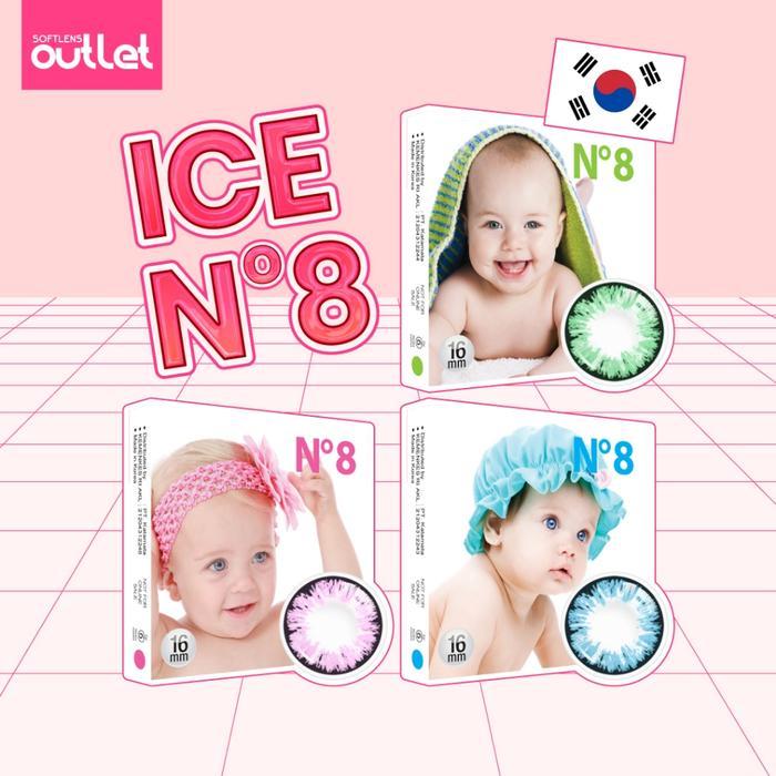 READY Terlaris Softlens X2 Baby Ice No8/N8 (Black, Grey, Hazel, Pink, Green, Blue) Big Eyes 16mm