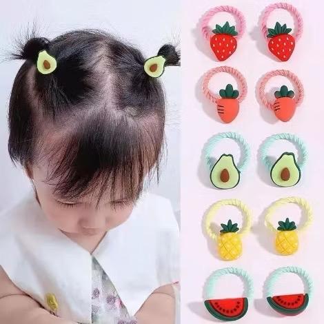 50 Pcs Ikat Rambut Donat Mini Karakter Karet Kunci Kunciran Karakter Karet Elastis Gaya Korea