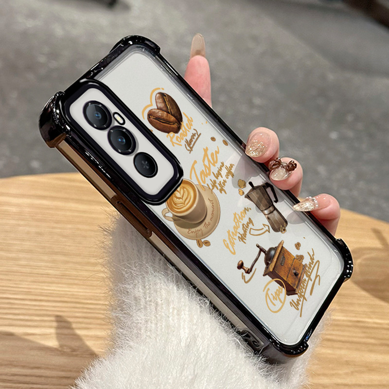 Casing Hp Untuk Realme C65 Case Kopi Kartun Kasing Bongkar Pasang Cesing Airbag Kesing Silikon Softc