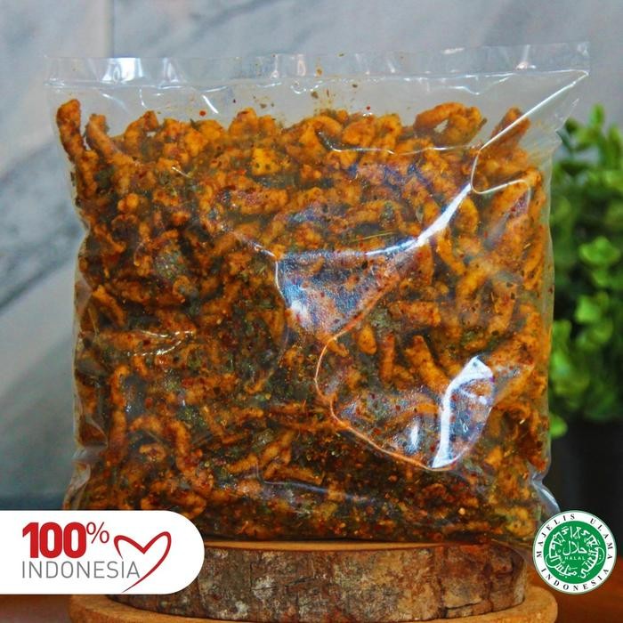 

KERIPIK USUS CRISPY PEDAS EKSTRA DAUN JERUK 1KG SNACK CEMILAN PEDAS KEKINIAN