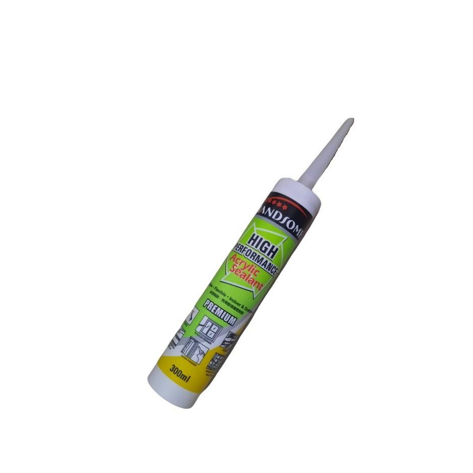 

GROSIR TERMURAH HANDSOME Lem Botol Super Seal Gap Sillicone Acrylic Akrilik Sealant Paintable Silicone Sealant Silen 300ml Putih White - EAK