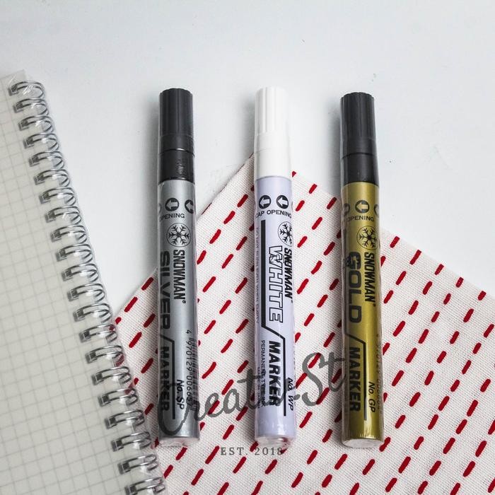 

Snowman Spidol Emas Perak Putih BESAR Permanen Permanent Paint Marker