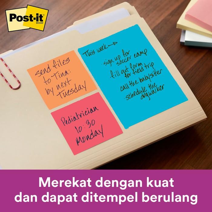 

3M Post-it Super Sticky Notes Playful Primaries 654-5SSAN / 5 3x3