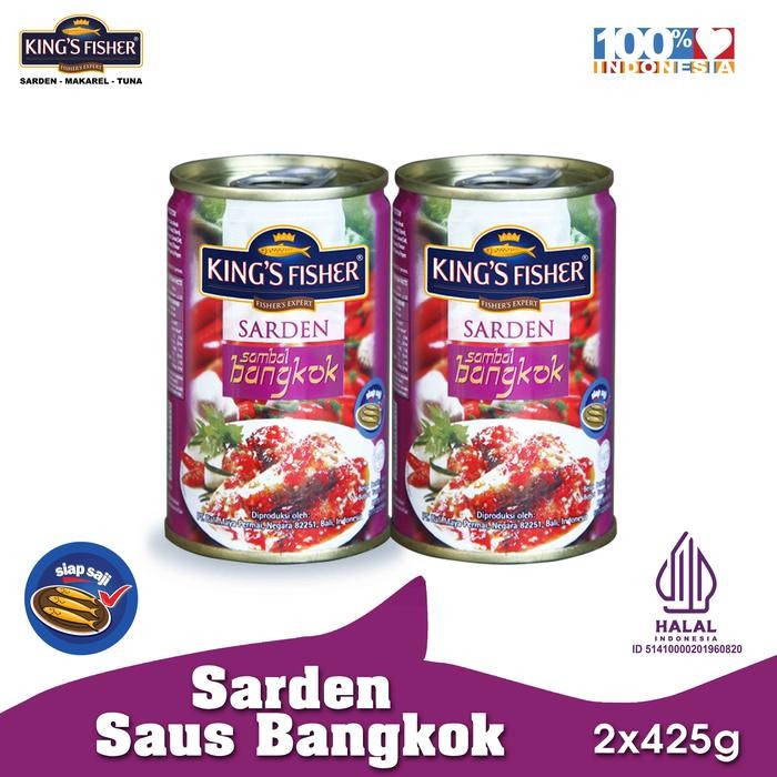 

Pilihan- King'S Fisher Paket 2 Pcs Sarden Saus Bangkok Makanan Kaleng 425 Gr