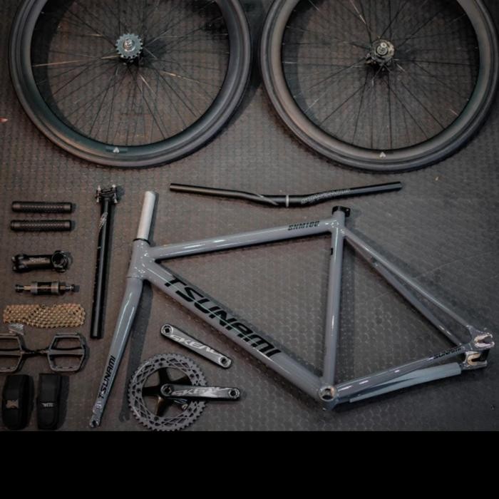 Ready Stock Fullbike Tsunami Snm100 Fixie Fixed Gear Paket Siap Gowes