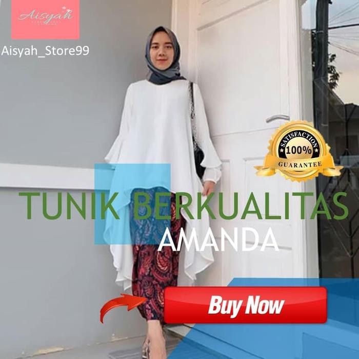 Tunik Wanita Amanda/Blouse Muslim/Tunik Muslim/Baju Pesta/Blouse