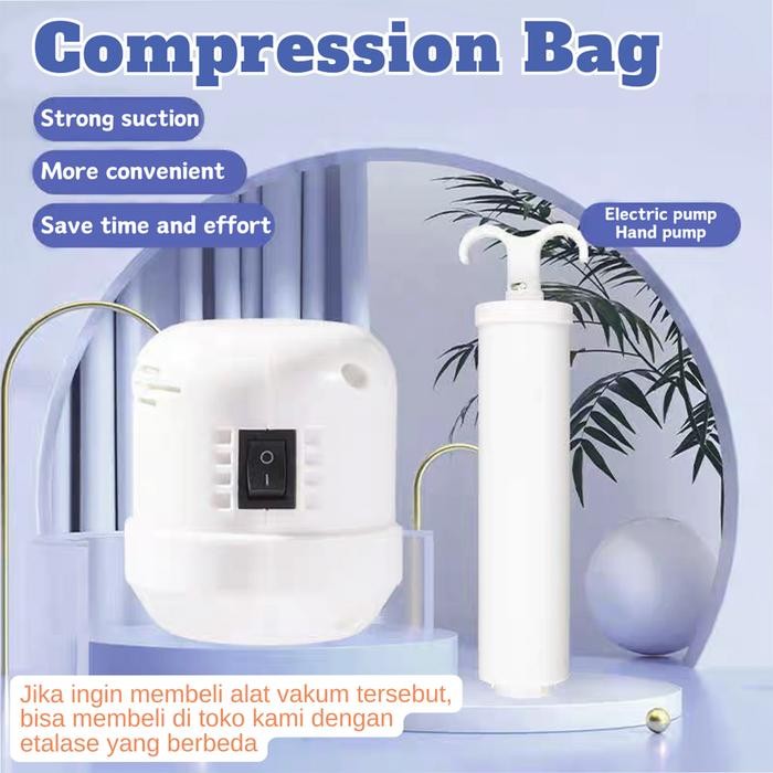 

Vacuum Electric & Manual Pump Alat Pompa Plastik Pakaian Baju Selimut 55W Anti Bising & Anti Panas