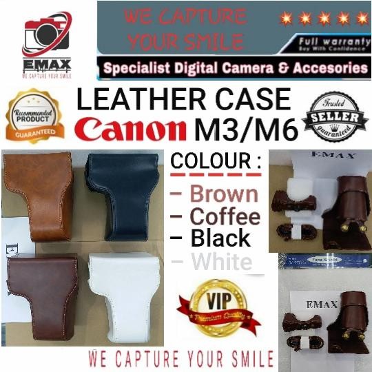 Leather Case Camera Canon EOS M3 Case Canon EOS M6 Tas Canon M3 M6 Case Kamera Canon Mirrorless