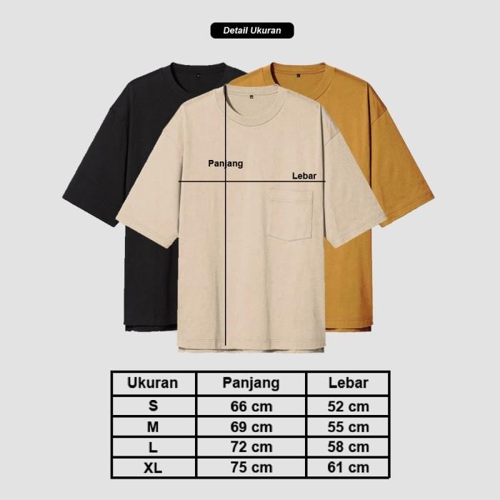 Kaos Polos Oversize Pocket - Kaos Oversize Polos Cream