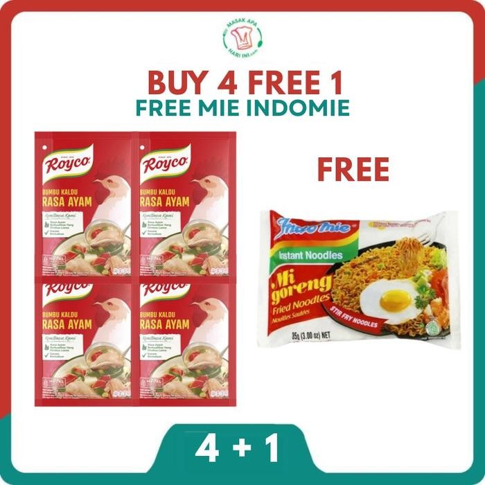

Stok Baru [FREE MIE INSTANT] Royco Bumbu Penyedap Makanan Rasa Kaldu Ayam 220G Isi 4