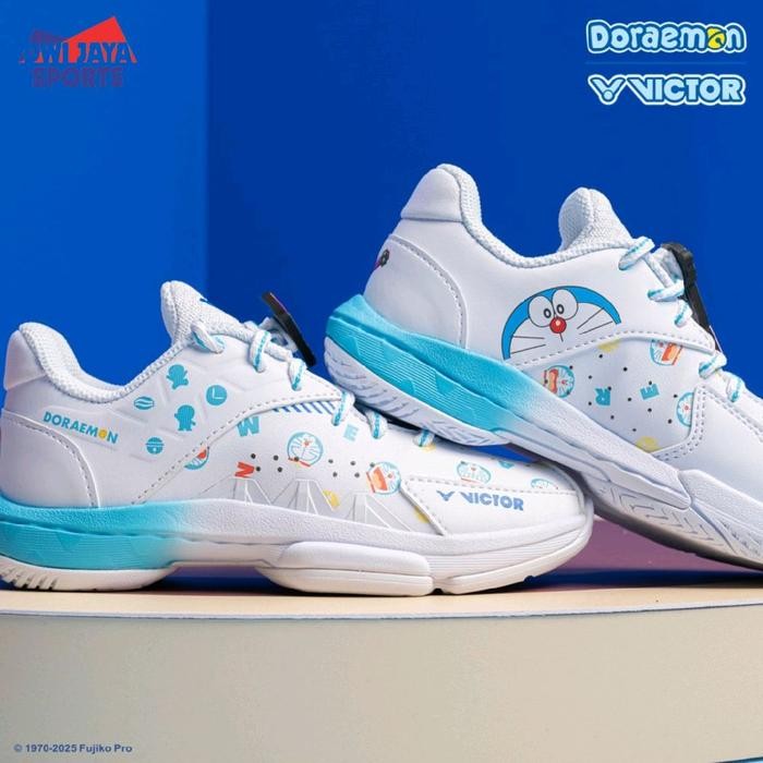 New Sepatu Badminton Victor X Doraemon P-DRMJR A Victor P DRM JR Sepatu Badminton Anak