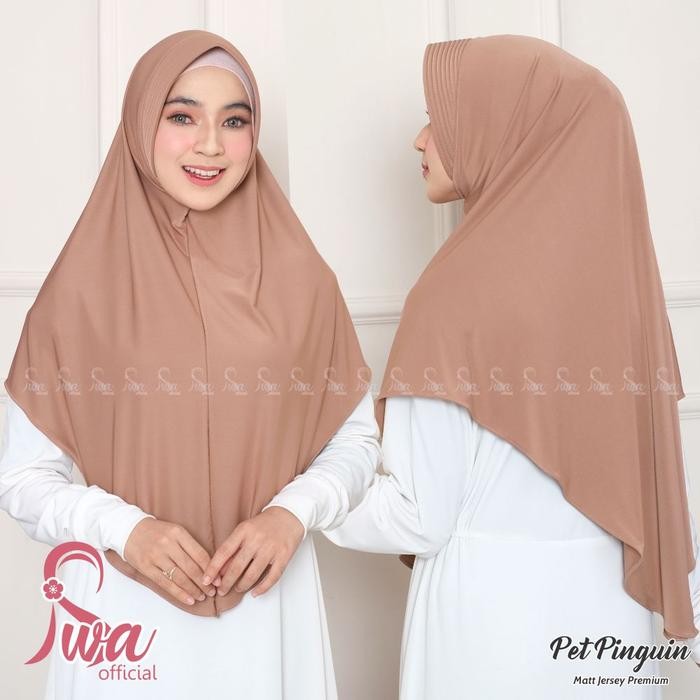 Pilihan- Jilbab Instan Pet Jersey Model Pinguin / Kerudung Pet Instan Jersey Polos / Hijab Pet